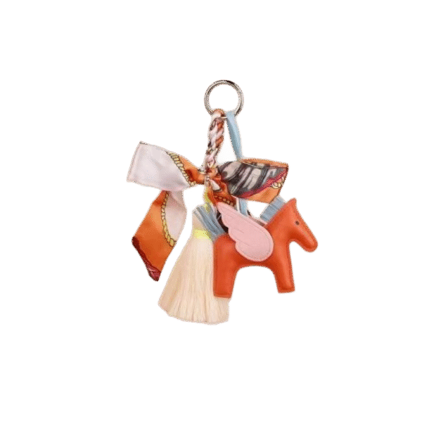 Silk Scarf with Flying Horse Pendant