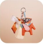 Silk Scarf with Flying Horse Pendant