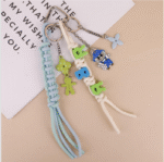 Labubu blue-green color woven ribbon pendant