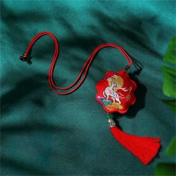 Chinese Dunhuang Embroidered Sachet Hangings-2