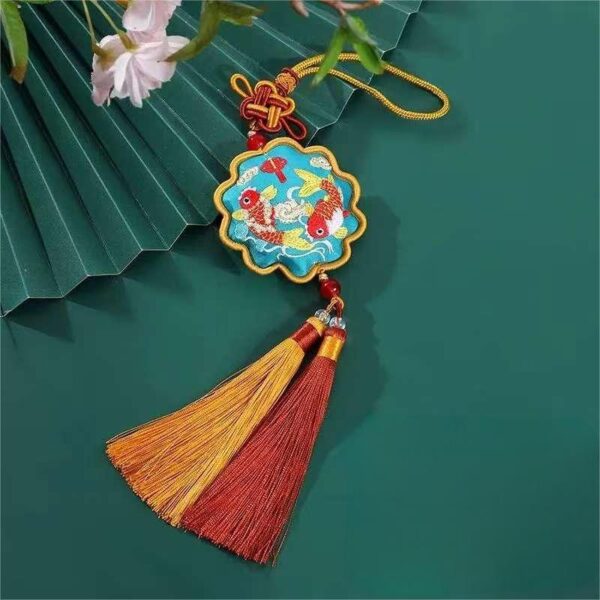 Chinese Dunhuang Embroidered Sachet Hangings-2