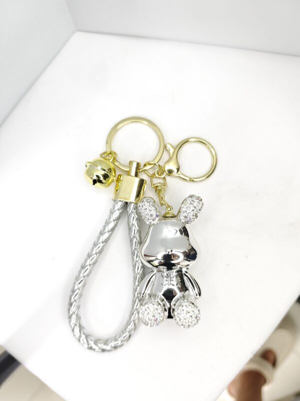 Electroplated Colorful Bowtie Rabbit pendant