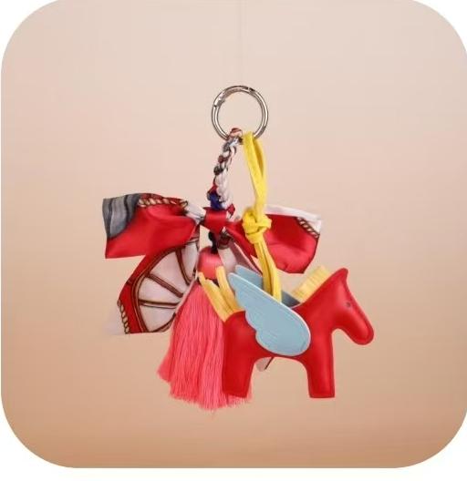 Silk Scarf with Flying Horse Pendant