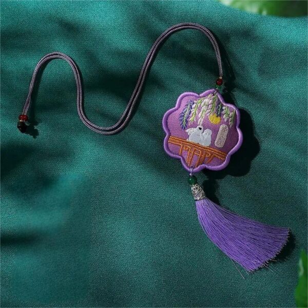 Chinese Dunhuang Embroidered Sachet Hangings-2