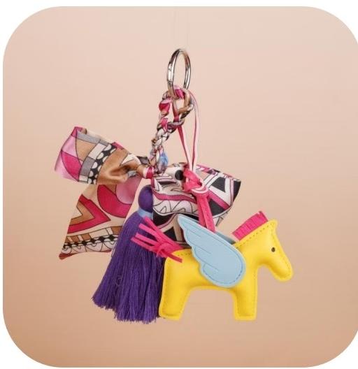 Silk Scarf with Flying Horse Pendant