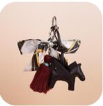 Silk Scarf with Flying Horse Pendant