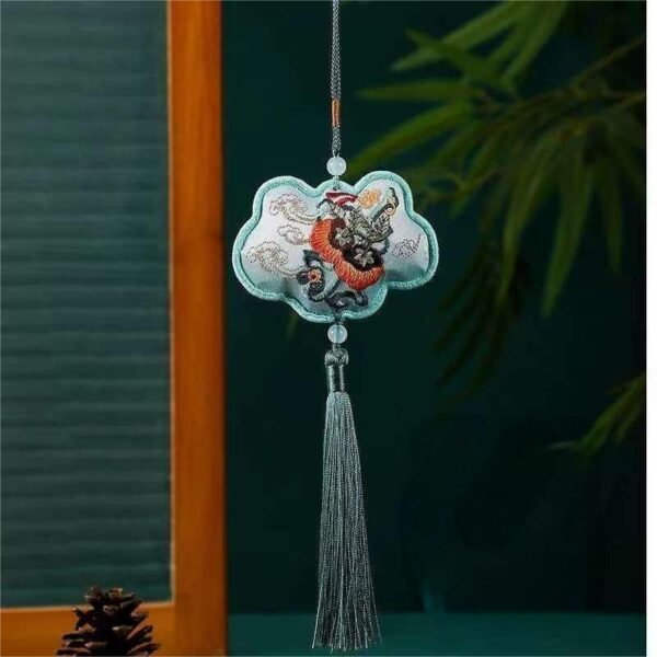 Chinese Dunhuang Embroidered Sachet Hangings-1