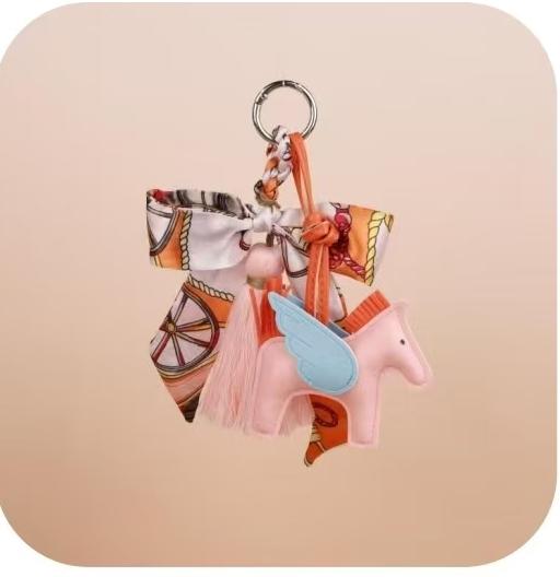 Silk Scarf with Flying Horse Pendant