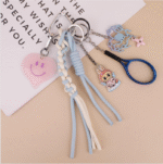 Labubu blue-green color woven ribbon pendant