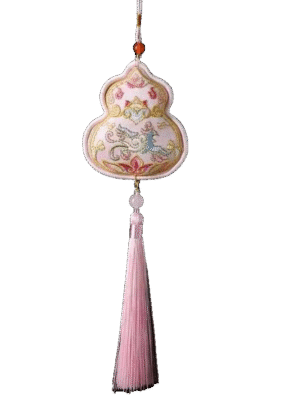 Chinese Dunhuang Embroidered Sachet Hangings-1
