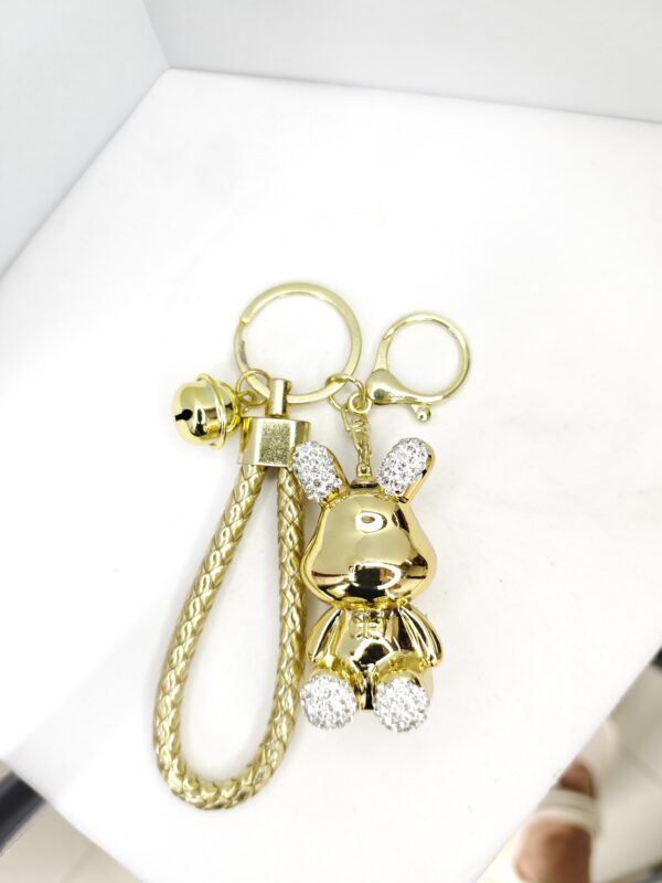 Electroplated Colorful Bowtie Rabbit pendant