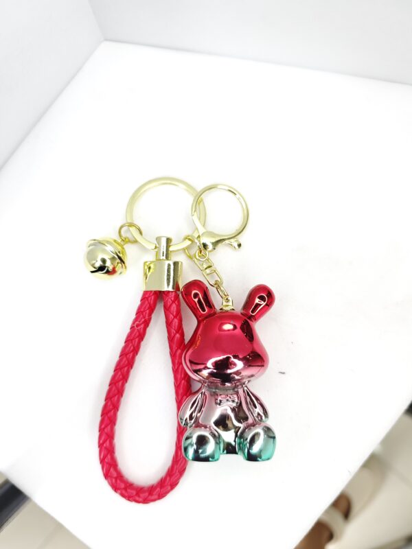 Electroplated Colorful Bowtie Rabbit pendant
