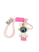 Electroplated iridescent space rabbit pendant