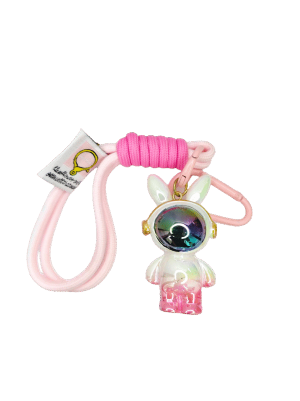 Electroplated iridescent space rabbit pendant