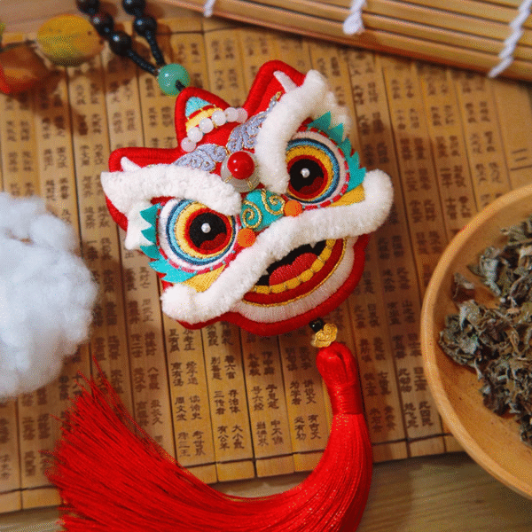 Awakened Lion Embroidered Decorative Piece