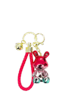 Electroplated Colorful Bowtie Rabbit pendant