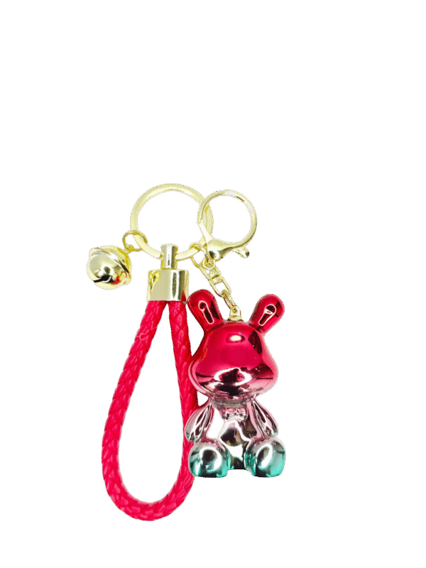 Electroplated Colorful Bowtie Rabbit pendant