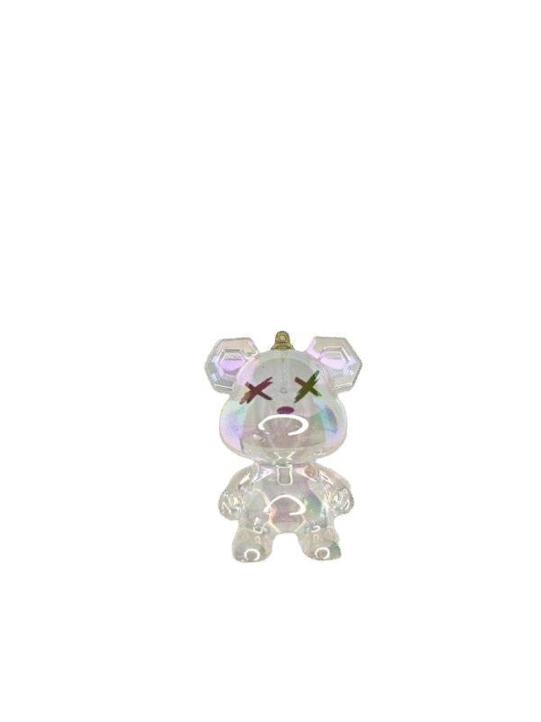 Colorful Faceted Graffiti Bear Pendant
